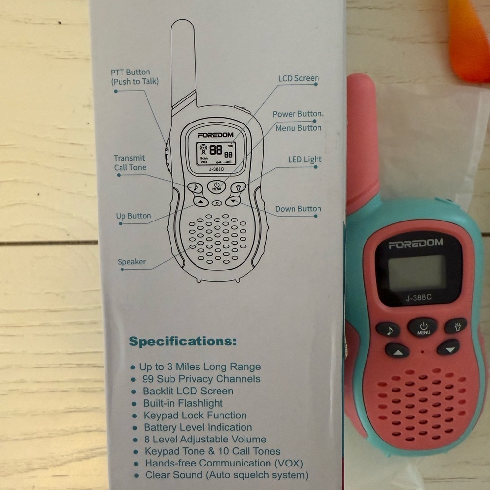 Walkie Talkies for kids, blue/pink - Picture 2 of 3
